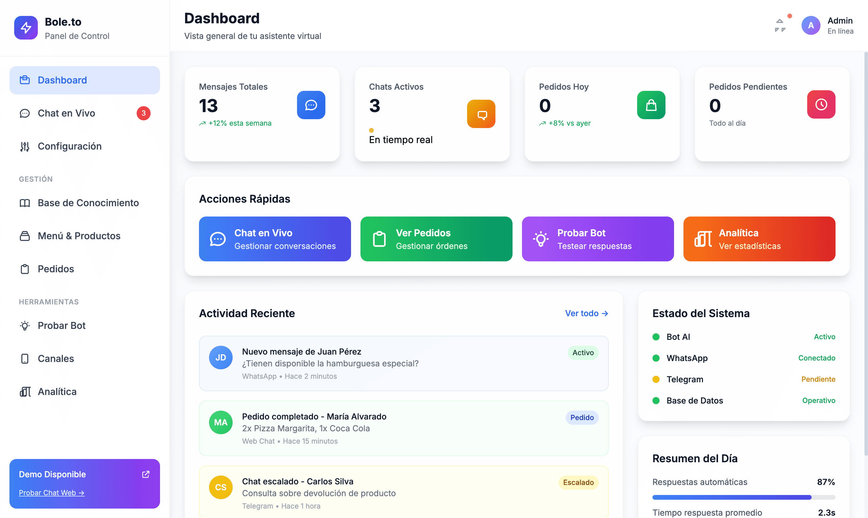 O.R.I.O.N Customer Assistant - AI Platform for small businesses